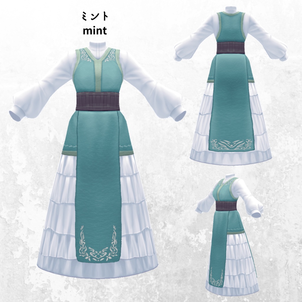 町娘のフリルドレス【 #VRoid カスタムアイテム】
