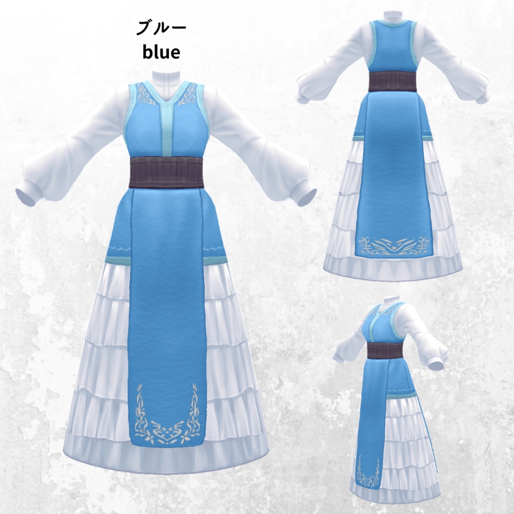 町娘のフリルドレス【 #VRoid カスタムアイテム】