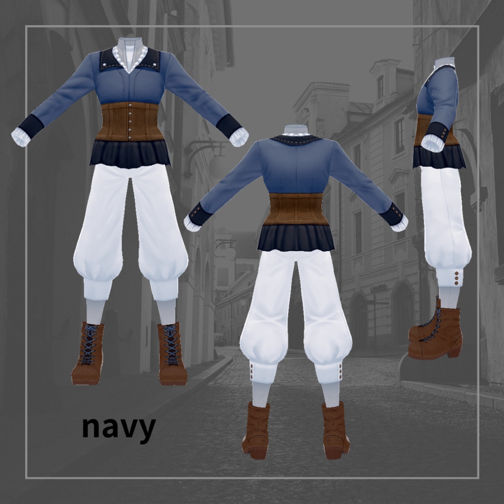 【男女兼用】クラシカル少年セット【 #VRoid カスタムアイテム】
