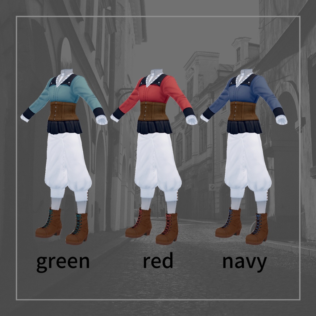 【男女兼用】クラシカル少年セット【 #VRoid カスタムアイテム】