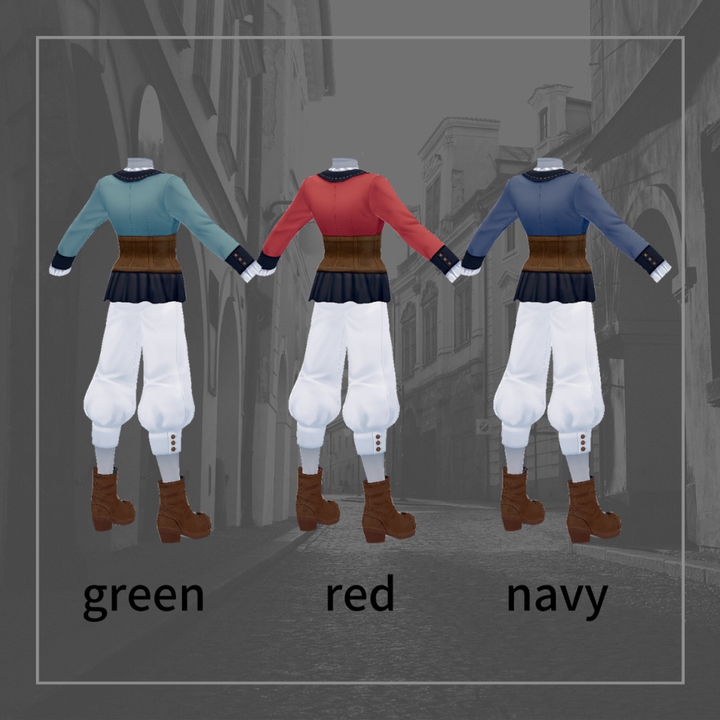 【男女兼用】クラシカル少年セット【 #VRoid カスタムアイテム】