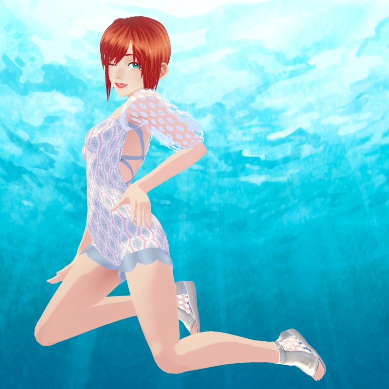 サイドメッシュサンダルブーツ【 #VRoid カスタムアイテム】