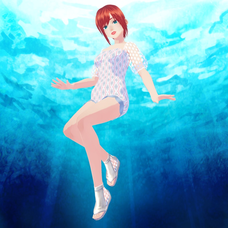 サイドメッシュサンダルブーツ【 #VRoid カスタムアイテム】