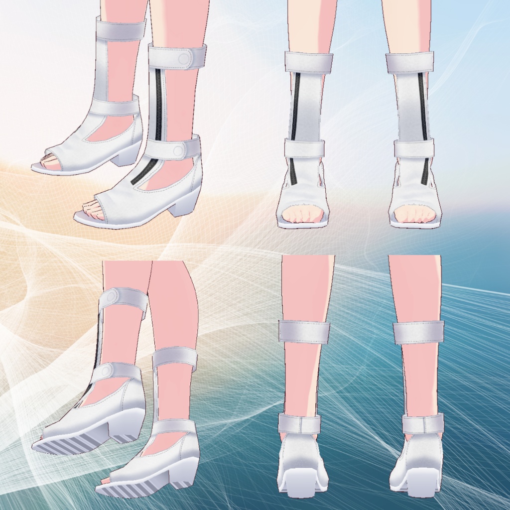オープントゥブーツ【 #VRoid カスタムアイテム】