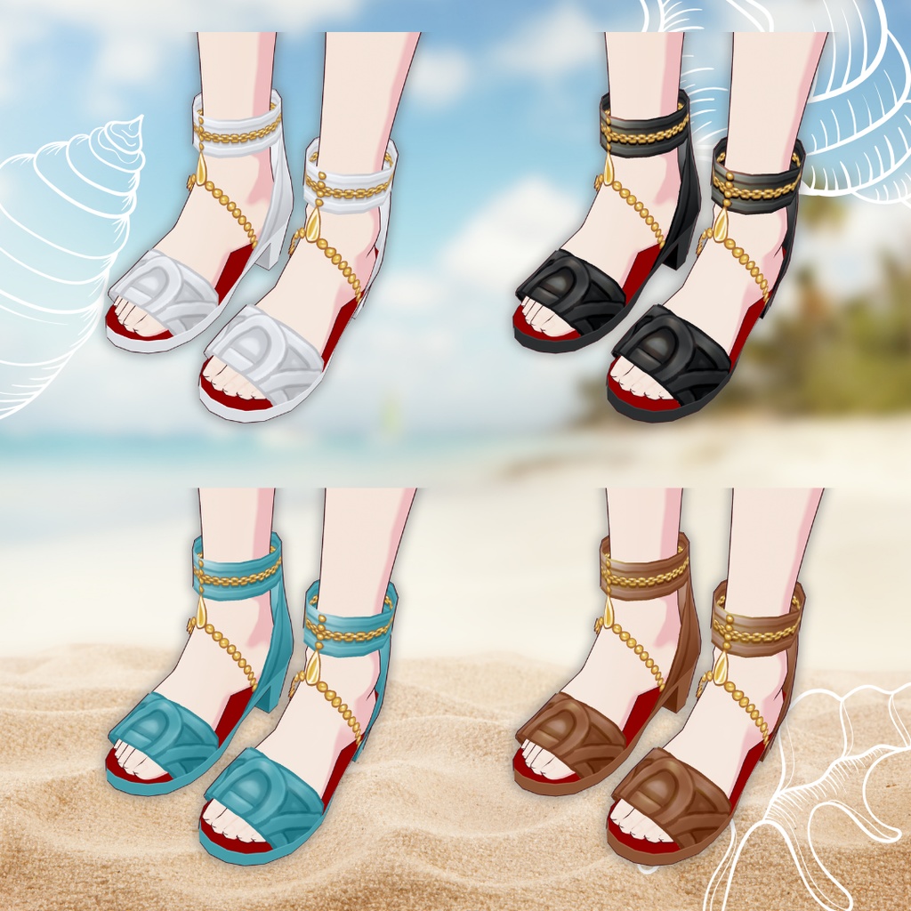 Ethnic Sandal Boots【 #VRoid カスタムアイテム】