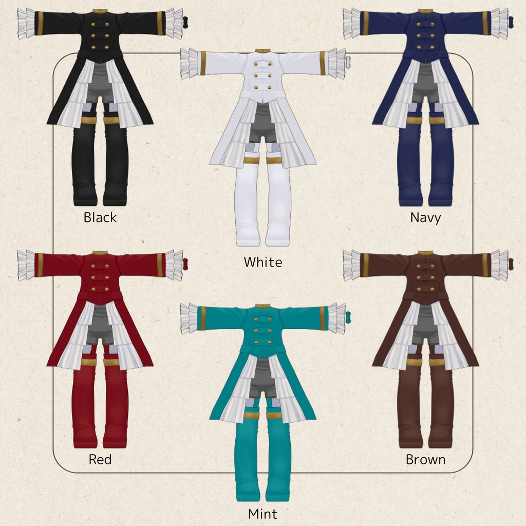 Classical Frill Coat【VRC】【 #まめふれんず 対応 】