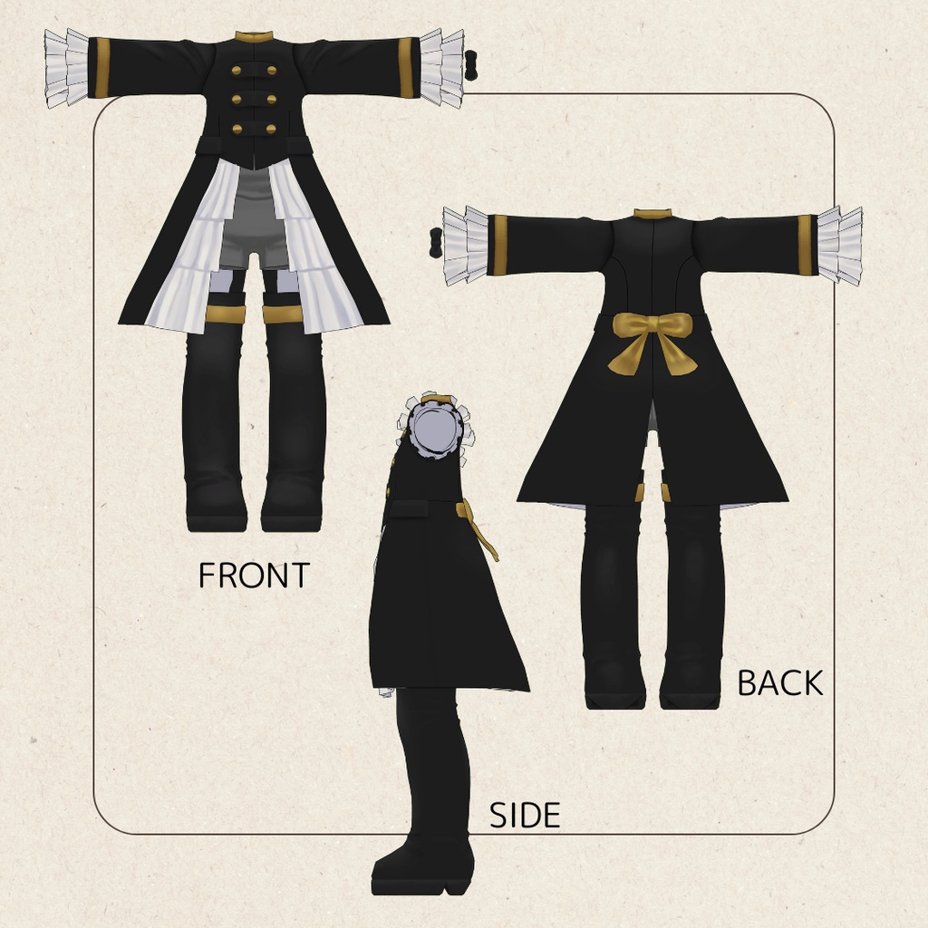 Classical Frill Coat【VRC】【 #まめふれんず 対応 】