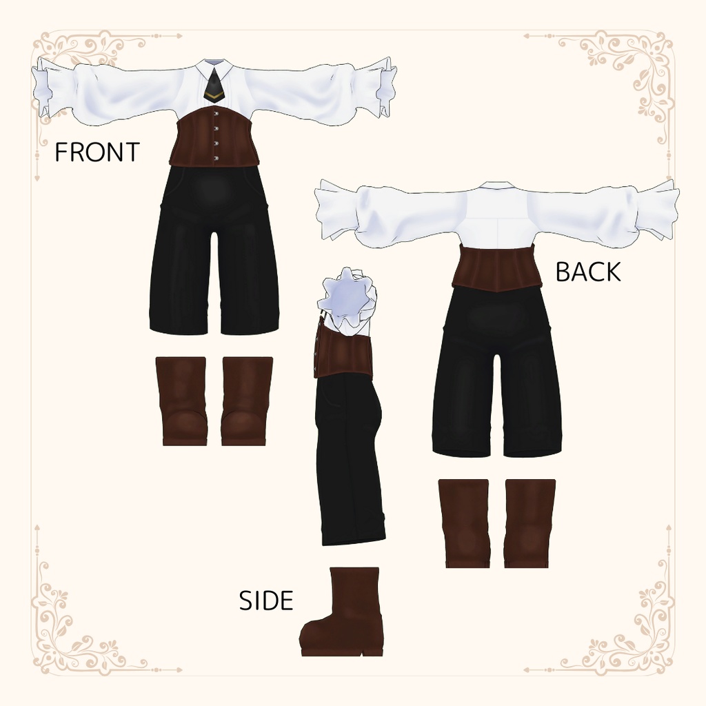 Corset Frill Shirts【VRC】【 #まめふれんず 対応 】