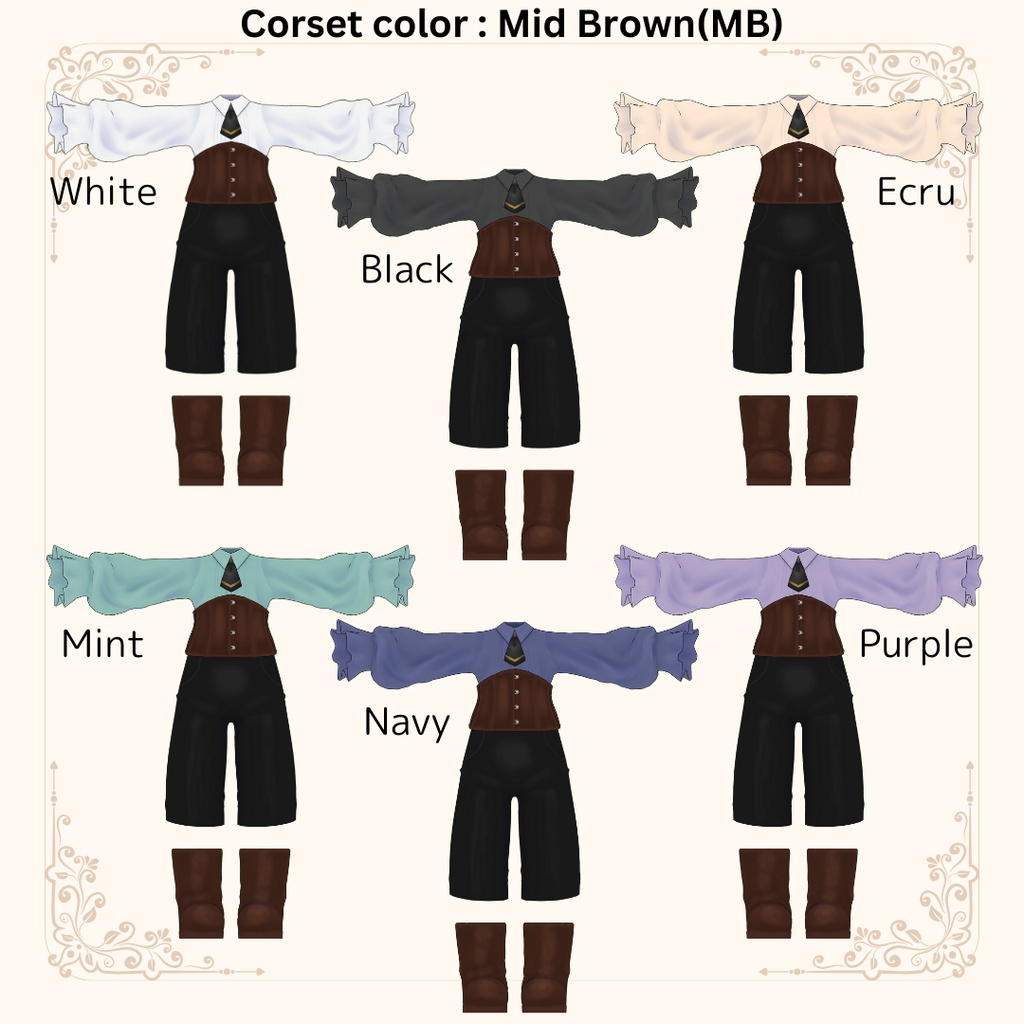 Corset Frill Shirts【VRC】【 #まめふれんず 対応 】