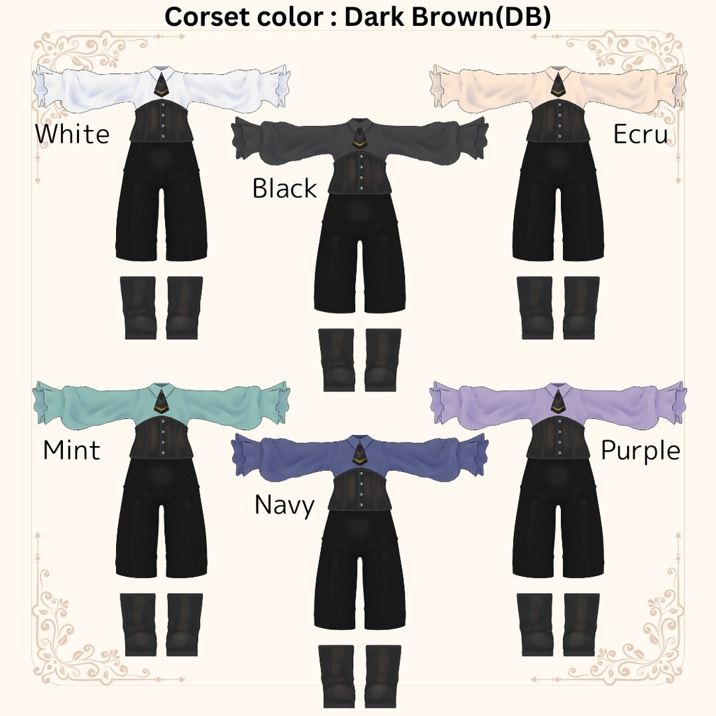 Corset Frill Shirts【VRC】【 #まめふれんず 対応 】