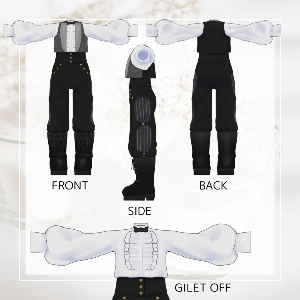 Frilled Formal Gilet【VRC】【 #まめふれんず 対応 】