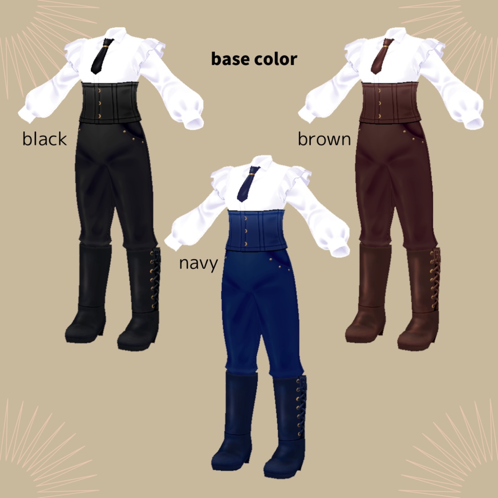 【男女兼用】コルセットセットアップ Corset Setup【 #VRoid カスタムアイテム】