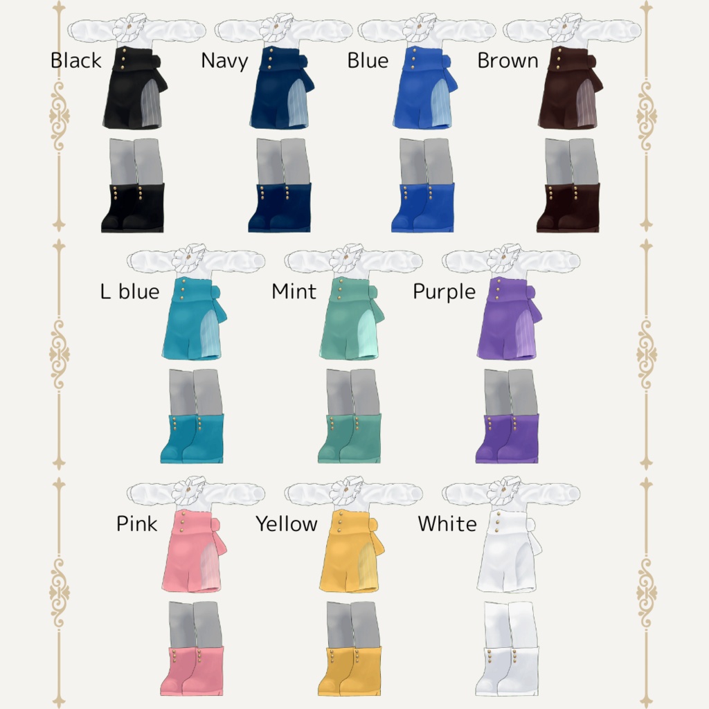 Frill top shorts【VRC】【 #まめふれんず 対応 】