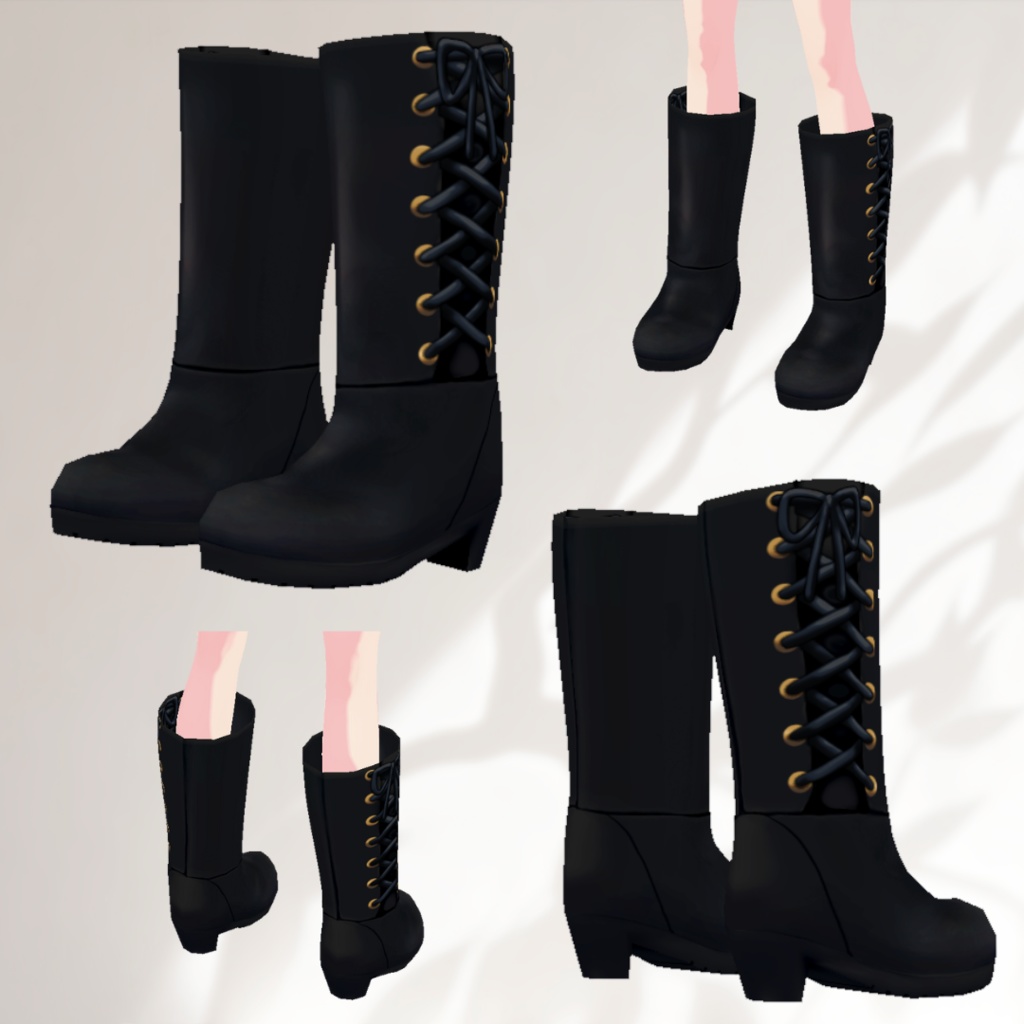 side Lace-up boots【 #VRoid カスタムアイテム】