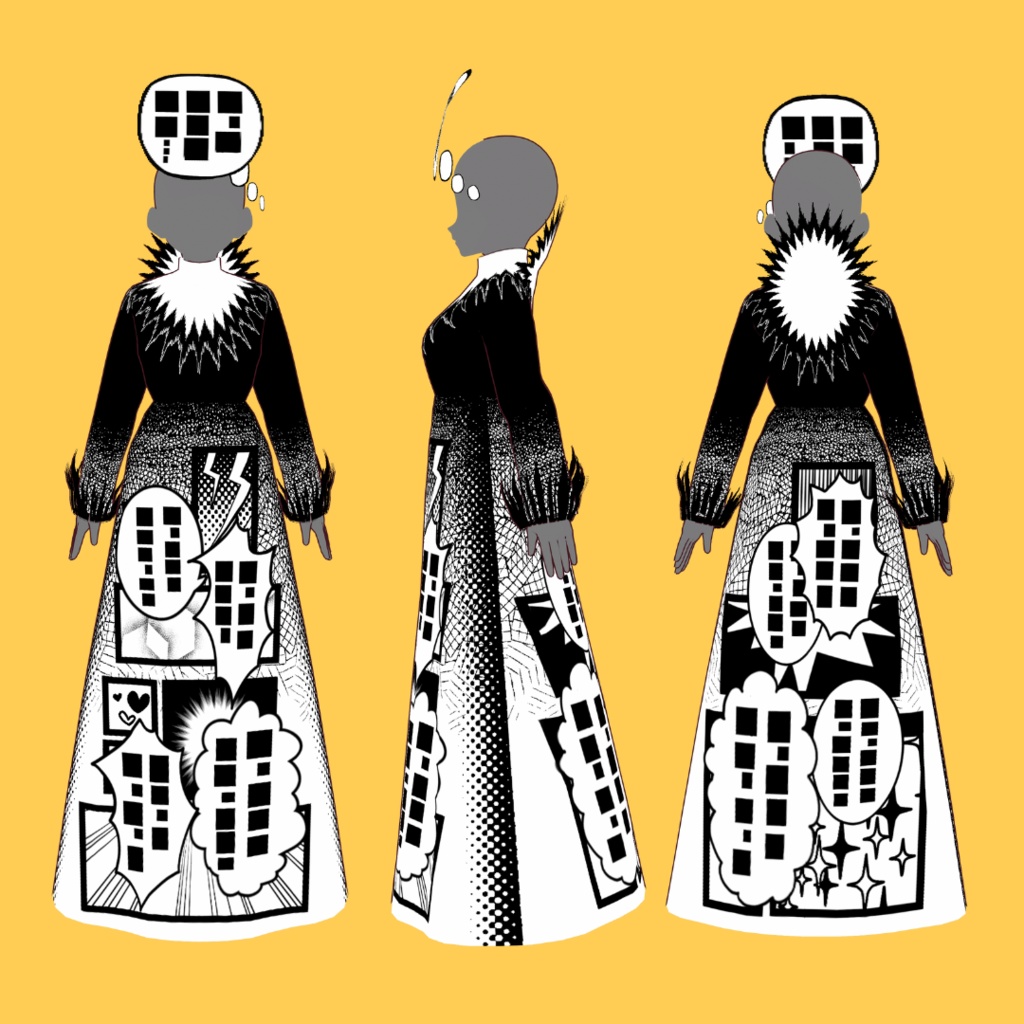 Manga Dress【 #VRoid カスタムアイテム】