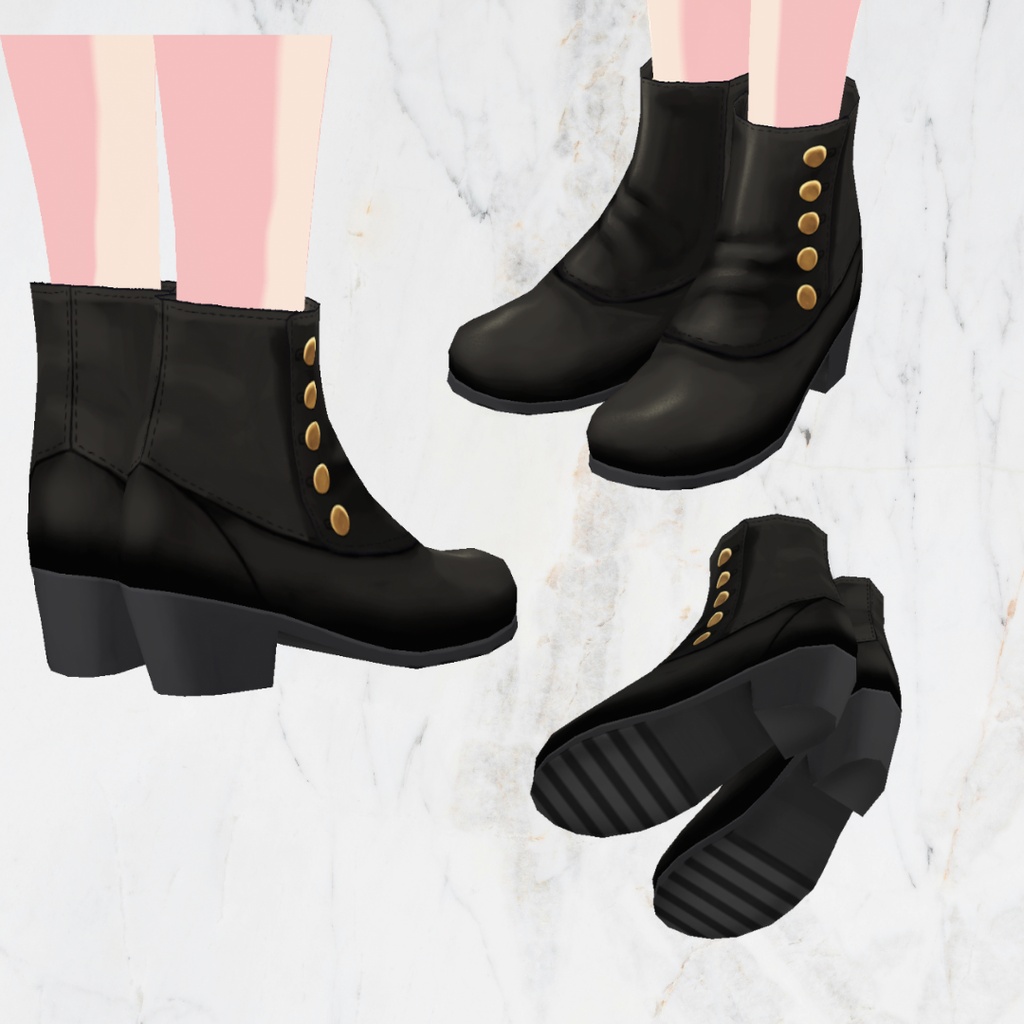 button-up boots【 #VRoid カスタムアイテム】