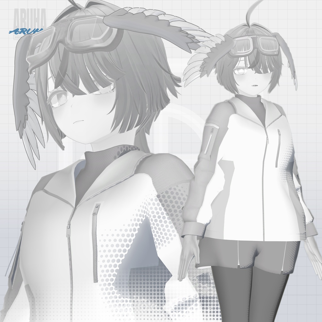 オリジナル3Dモデル「在羽」-Aruha-