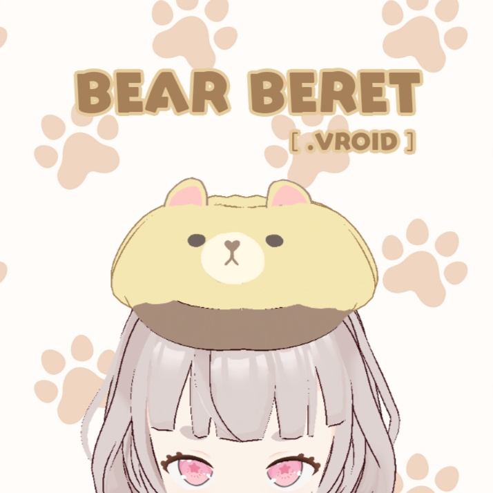 Cute Bear Beret┃ かわいいくまのベレー帽 FREE to edit custom item