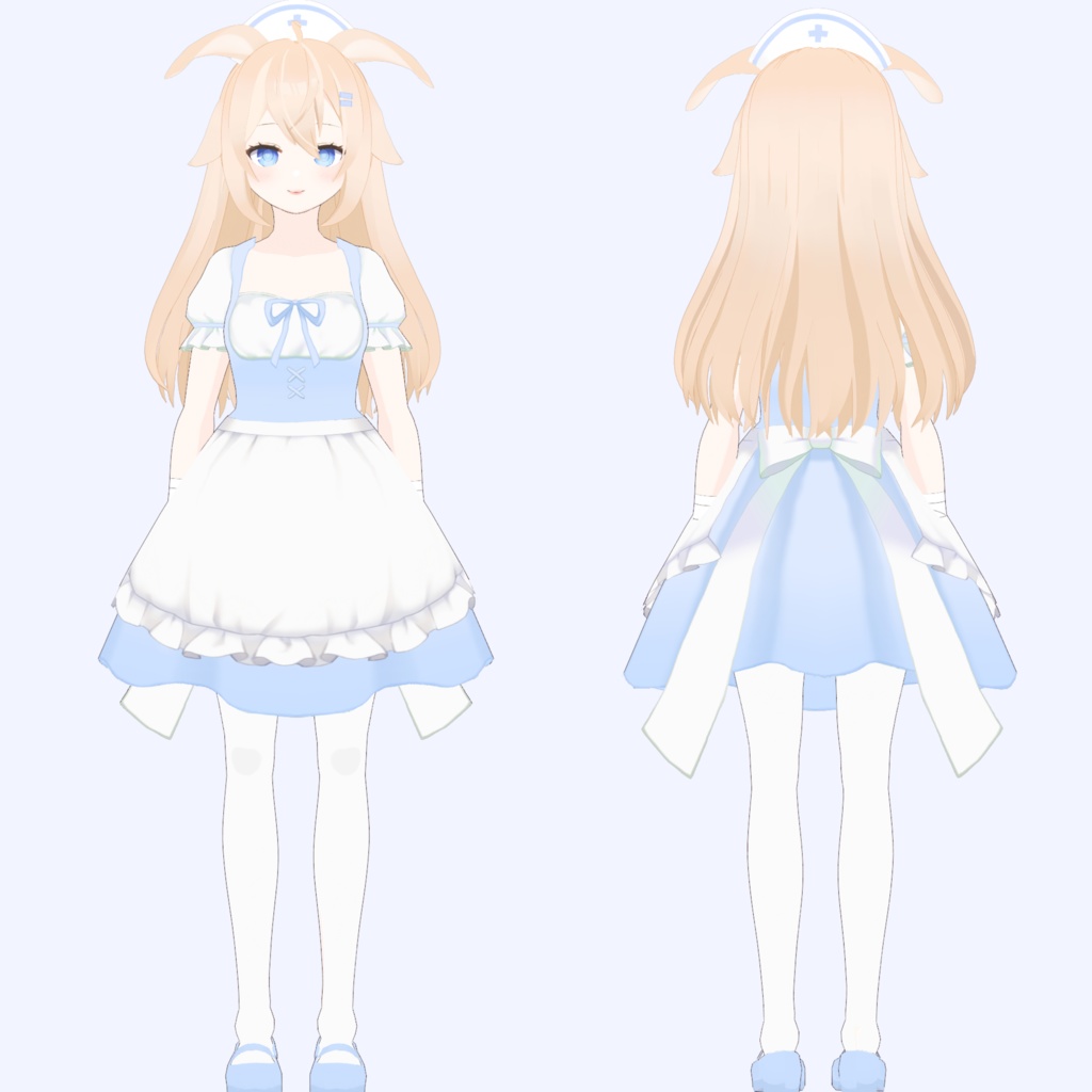 VRM + VROID FILES 3D model "Haru" FREE to edit OC Vtuber Bunny Nurse Girl【オリジナル3Dモデル】ナースウサギ パーソナライズ可能