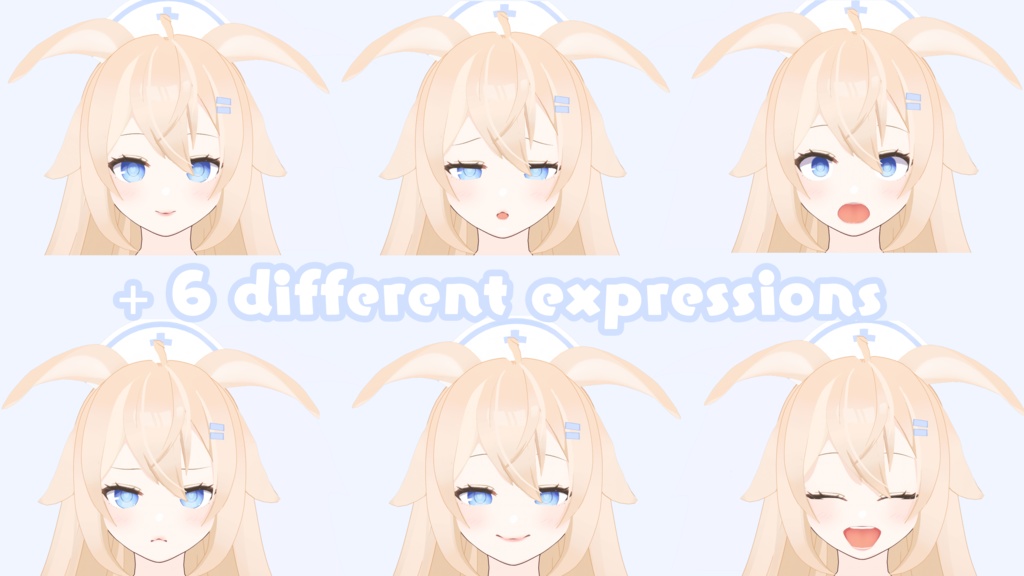 VRM + VROID FILES 3D model "Haru" FREE to edit OC Vtuber Bunny Nurse Girl【オリジナル3Dモデル】ナースウサギ パーソナライズ可能