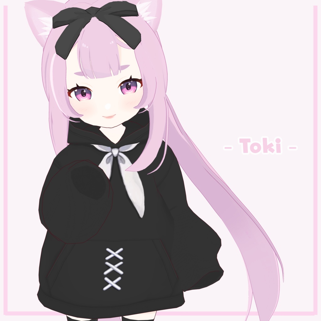 VROID + VRM FILE 3D model "Toki" FREE to edit OC Vtuber CHIBI CATGIRL【オリジナル3Dモデル】猫娘 Vroid ファイル