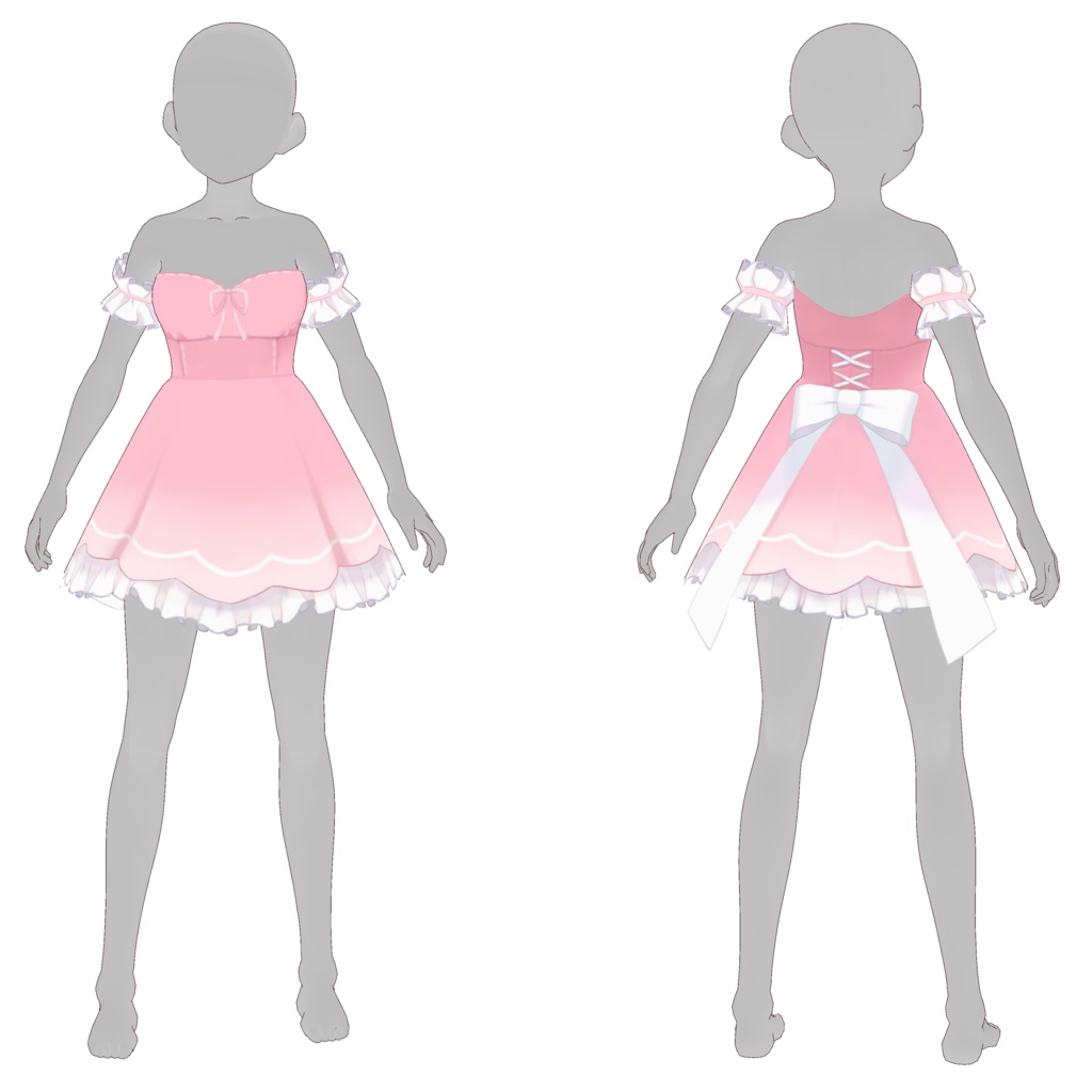 【VRoid正式版】Off shoulder dress TEXTURE オフショルワンピ