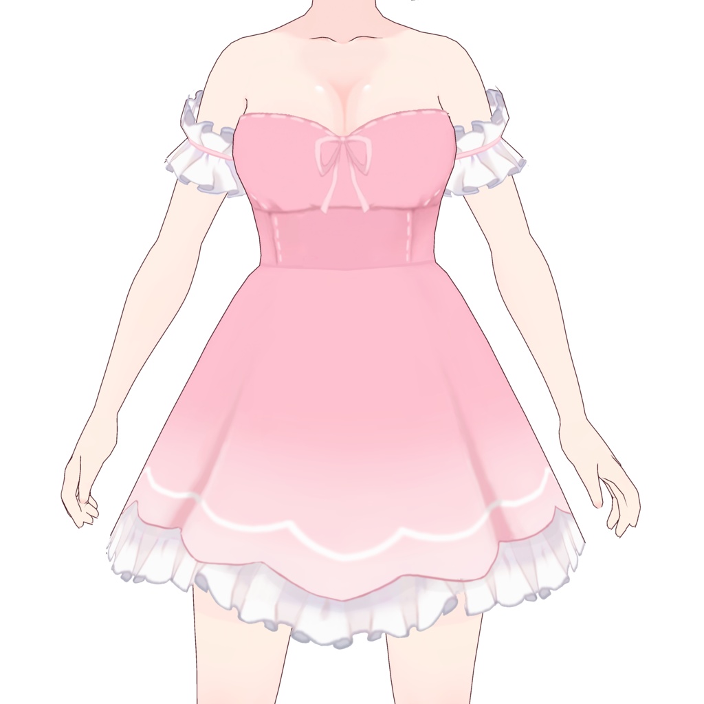 【VRoid正式版】Off shoulder dress TEXTURE オフショルワンピ