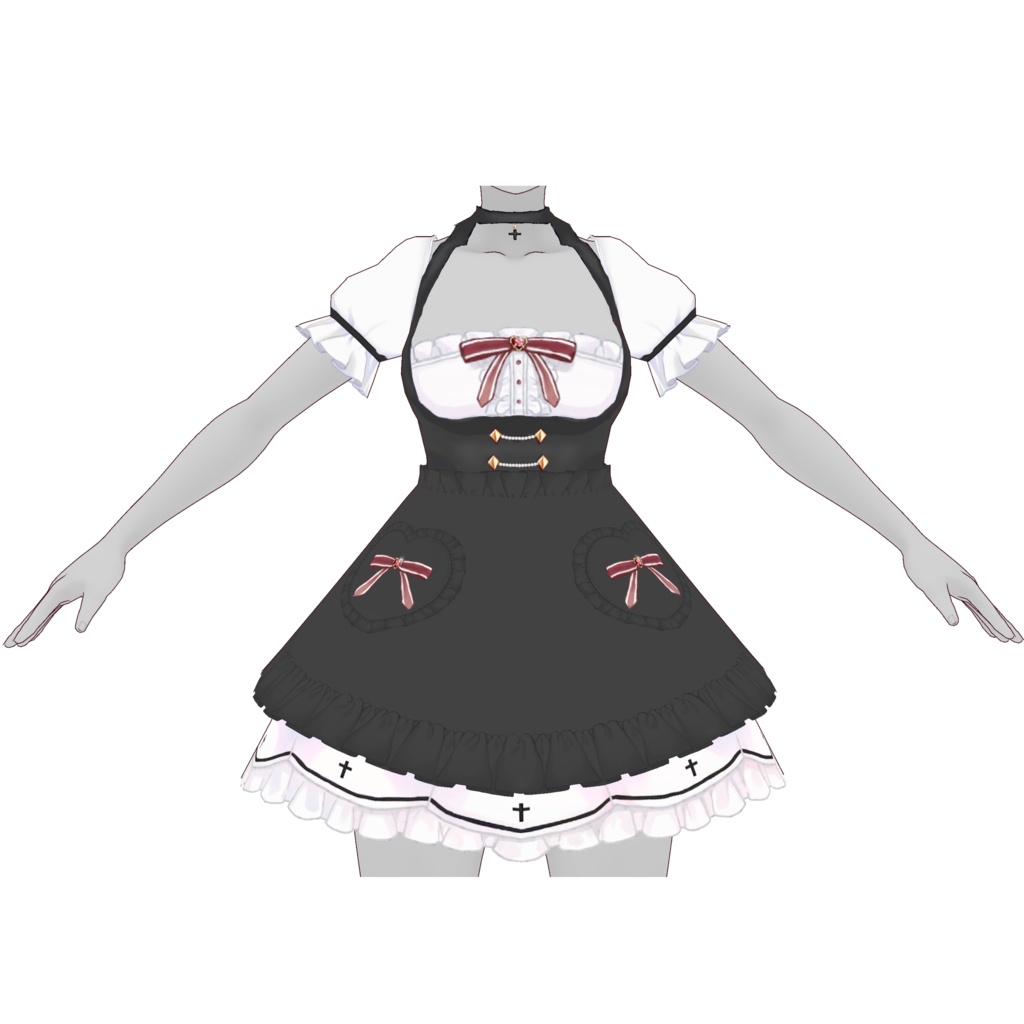 【VRoid正式版】Gothic Lolita Dress CUSTOM ITEM for VroidStudio ゴスロリータドレス