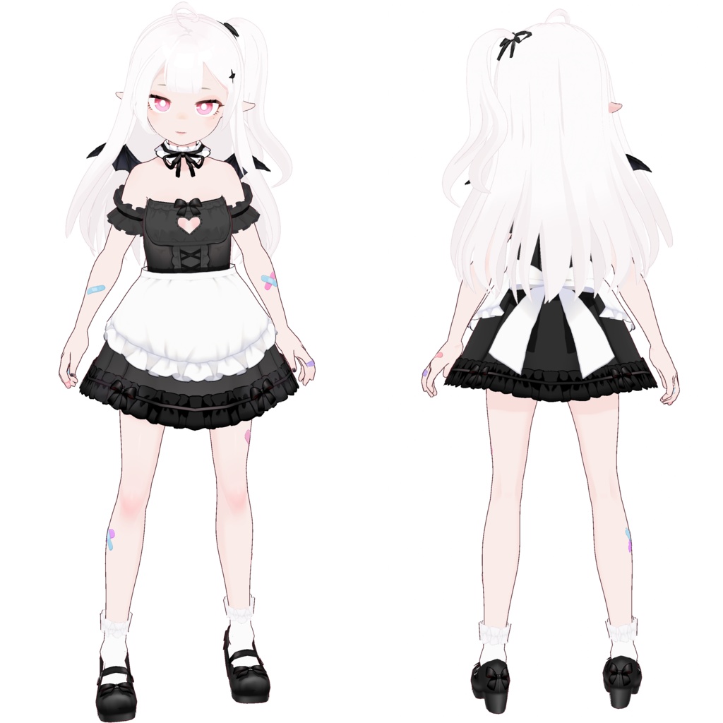 VROID + VRM FILE 3D model "Vamp Chan" Vampire Demon girl  FREE to edit OC Vtuber 吸血鬼 悪魔 Vroid ファイル 【オリジナル3Dモデル】