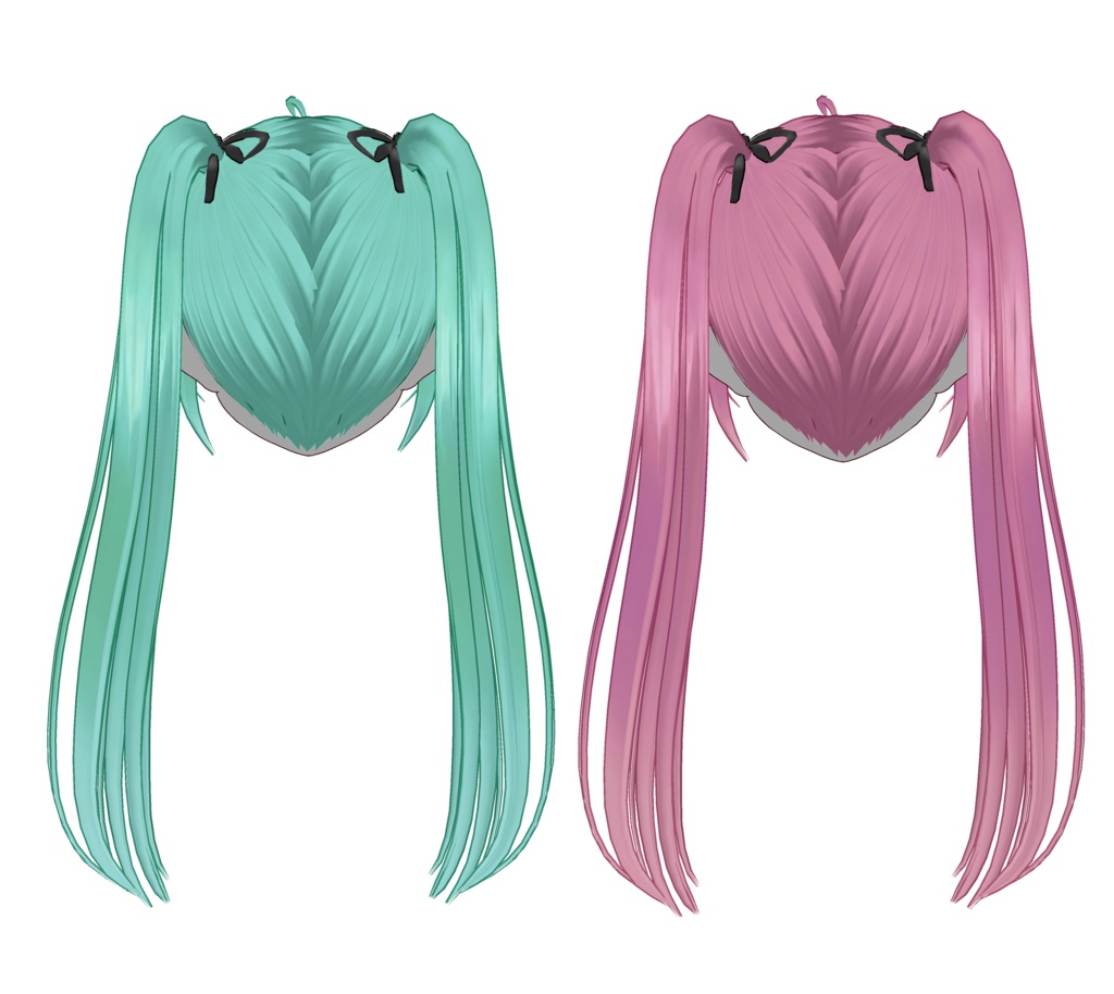 【VRoid正式版】 Twintails Hair Preset & Custom Demon Horns + Hair Accessory Ribbons for VroidStudio ALL TEXTURES INCLUDED ヘアプリセット & カスタム悪魔の羽 + ヘアアクセサリー 吸血鬼の少女