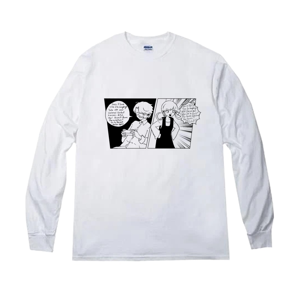 【 Long Sleeve T-shirt 】“ Kenka ” White