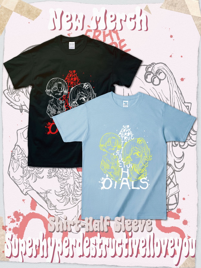 【T-Shirt】すーぱーはいぱー以下略 (Blue / Black)
