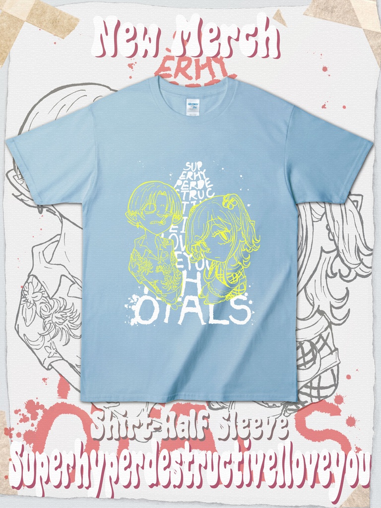 【T-Shirt】すーぱーはいぱー以下略 (Blue / Black)