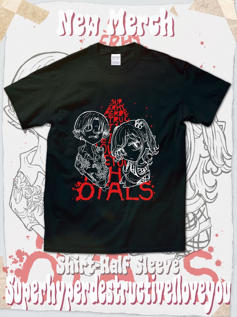 【T-Shirt】すーぱーはいぱー以下略 (Blue / Black)