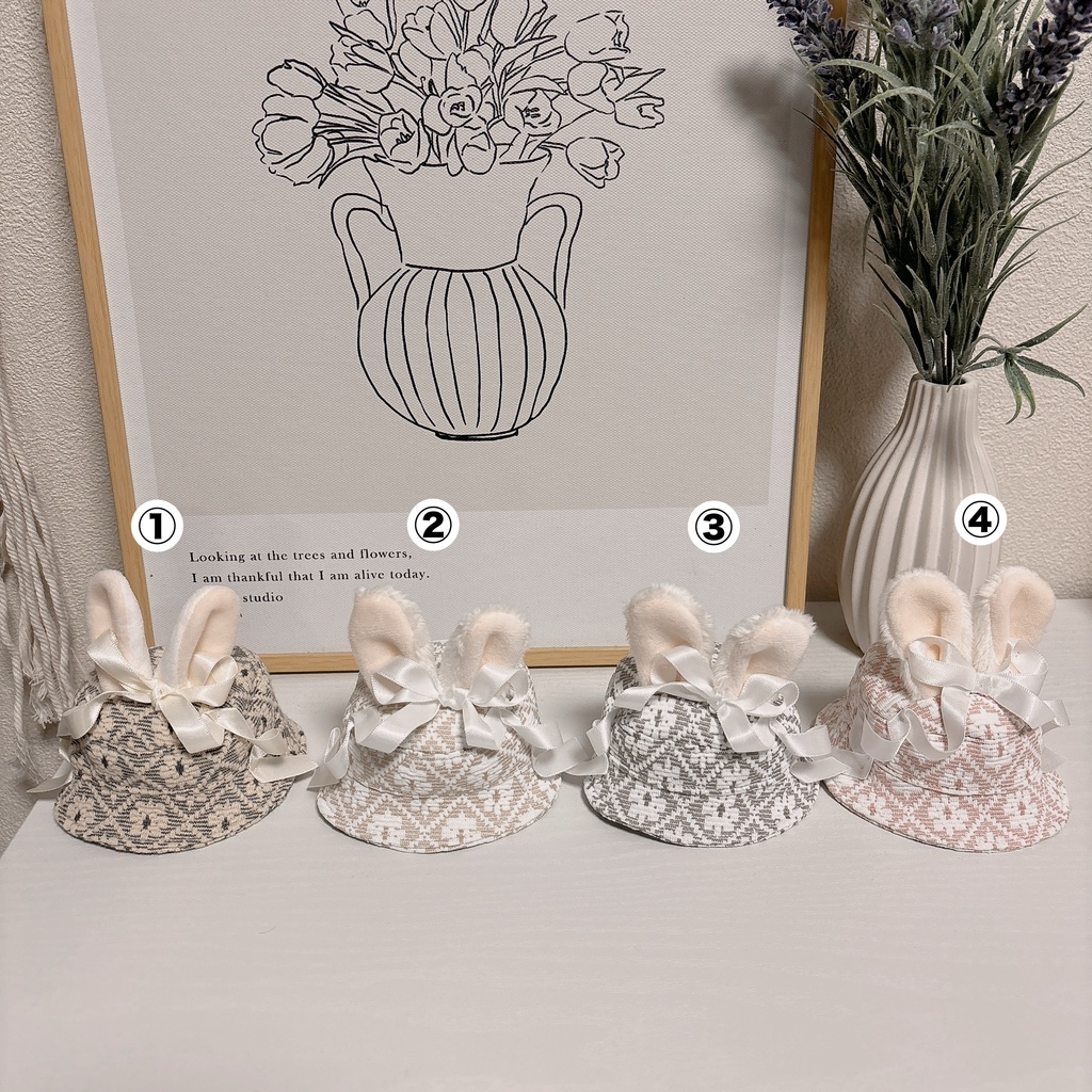 (m)ジャガード生地のうさみみバケハ