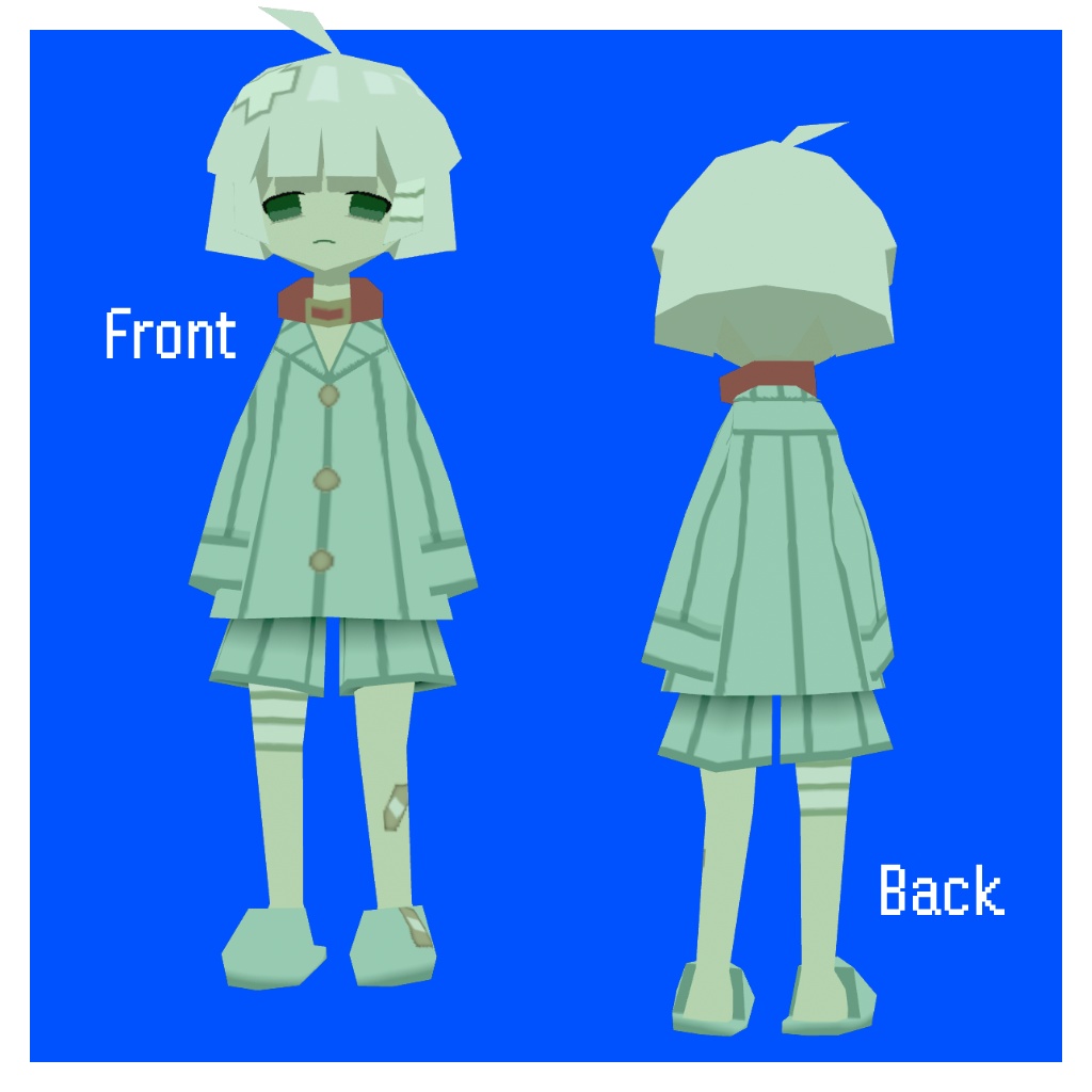 【無料】Quest対応VRCモデル/VRM ローポリRemくん 【オリジナル3Dモデル】