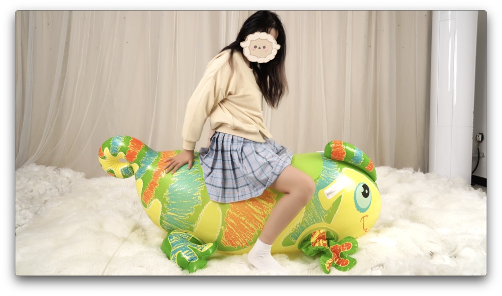 御桃子さん乗りpvcトカゲ空気充填と排気