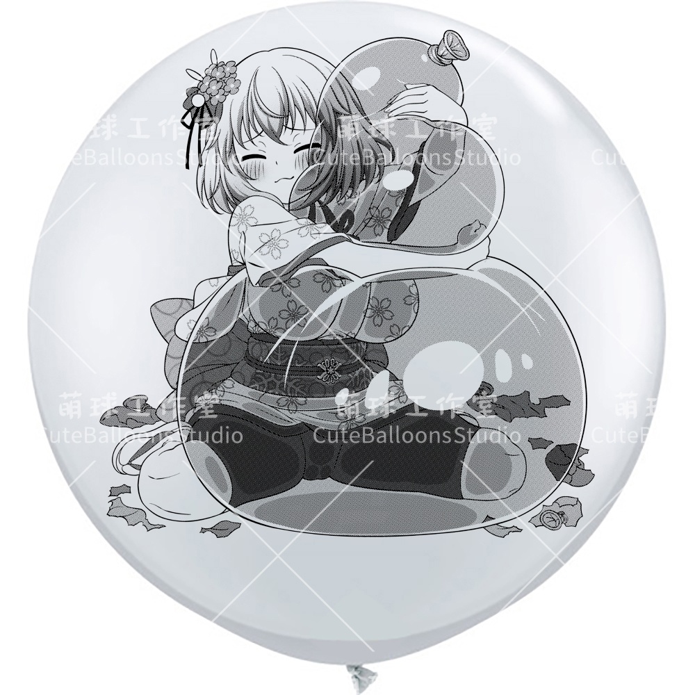 【風船ギフトボックスの印刷】心兎ふみゆ 座って風船を抱く