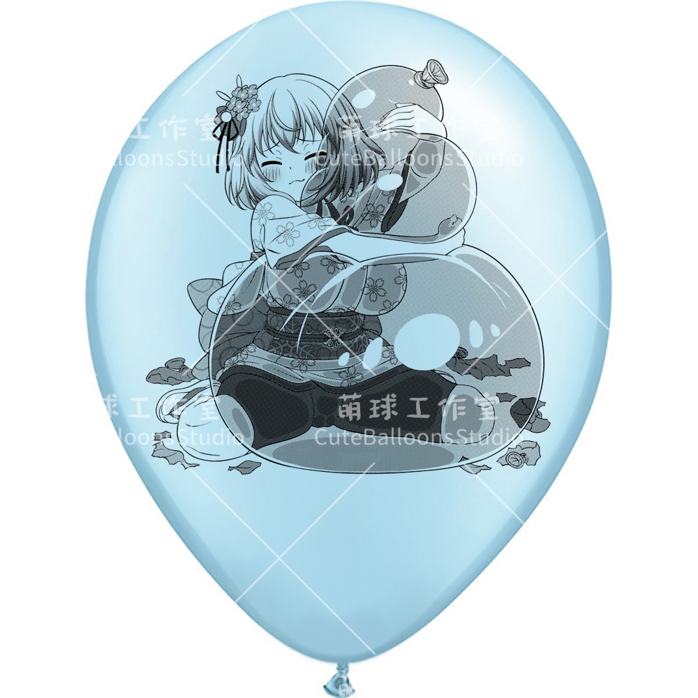 【風船ギフトボックスの印刷】心兎ふみゆ 座って風船を抱く