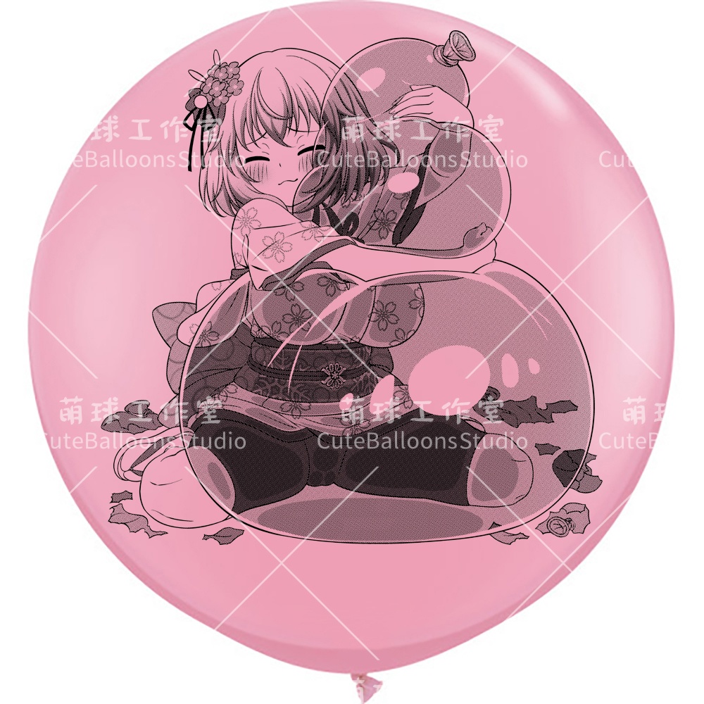 【風船ギフトボックスの印刷】心兎ふみゆ 座って風船を抱く