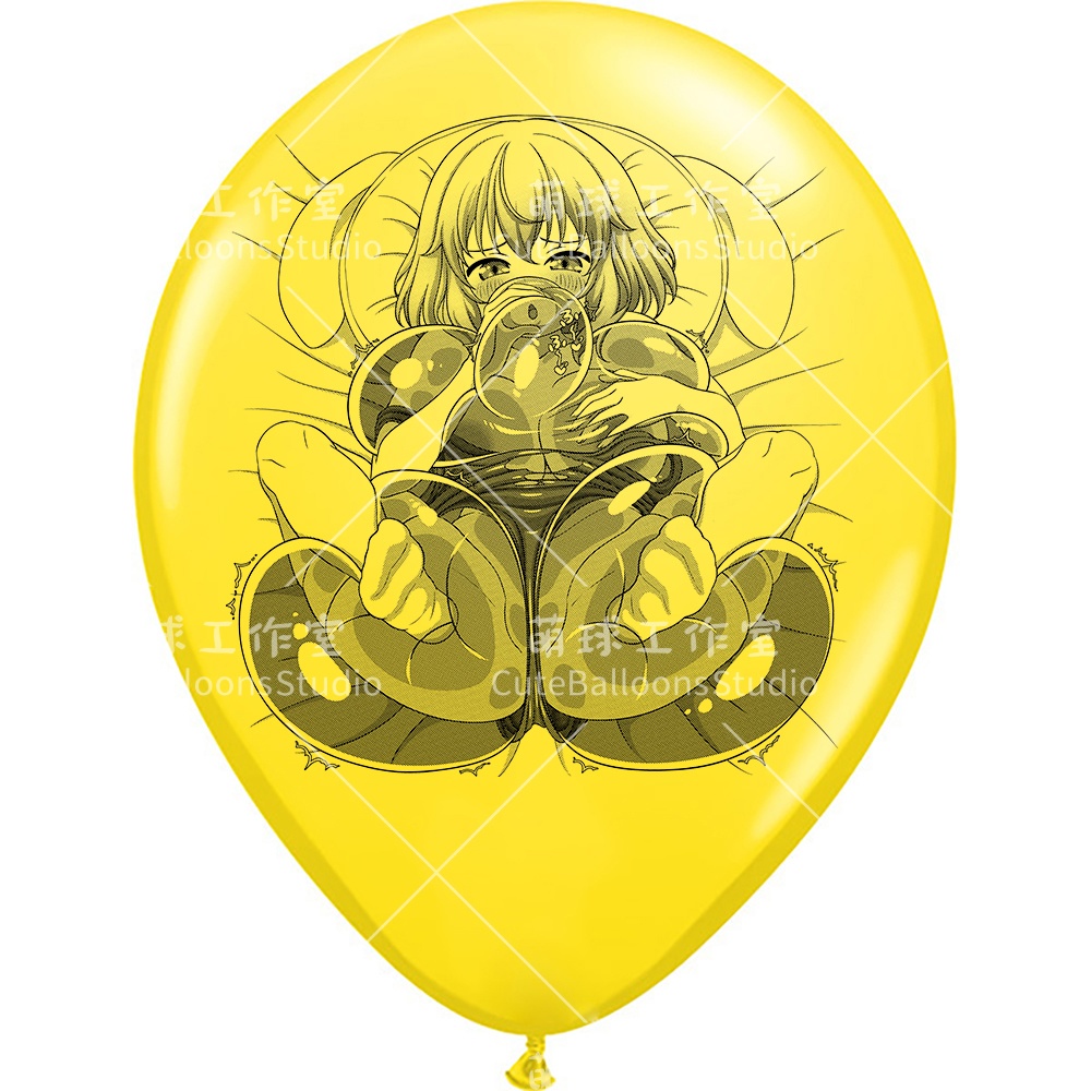 【風船ギフトボックスの印刷】心兎ふみゆ 風船でベッドに押しつぶされる