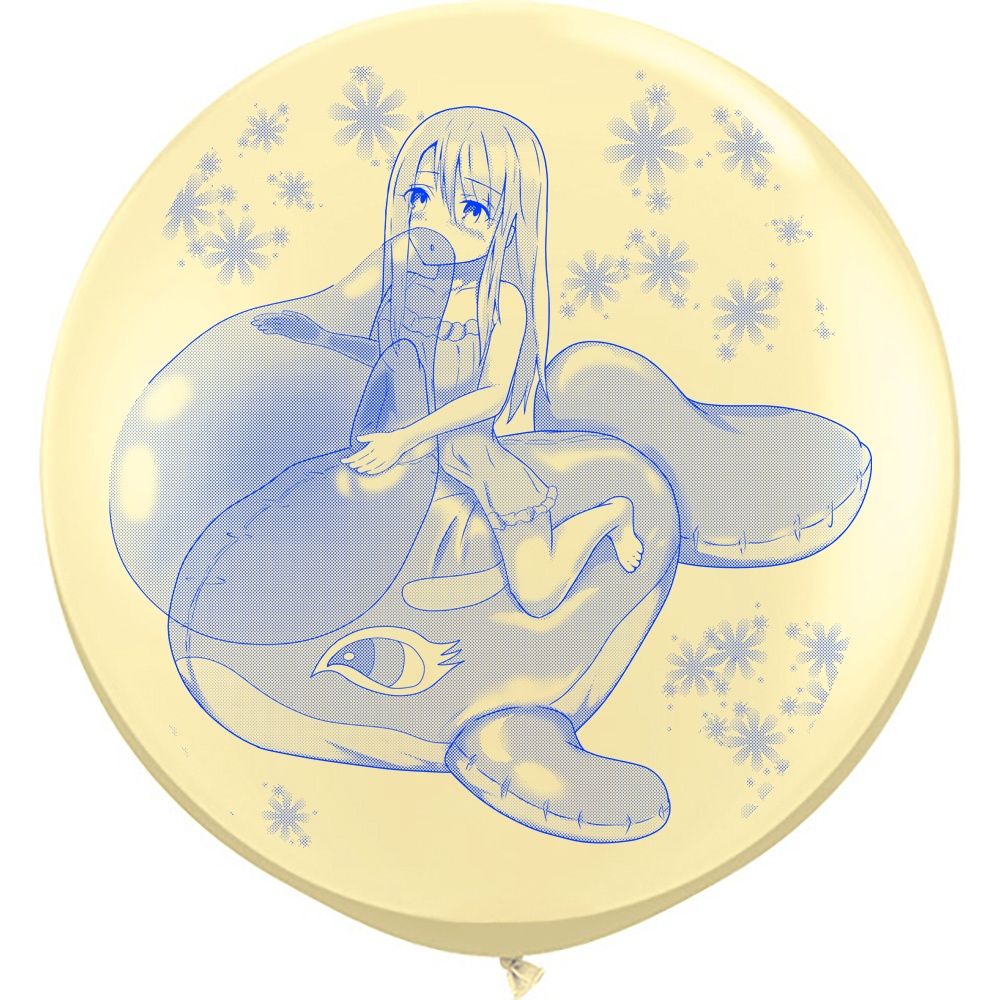 【風船ギフトボックスの印刷】シロナガスクジラのpvcに乗った女の子