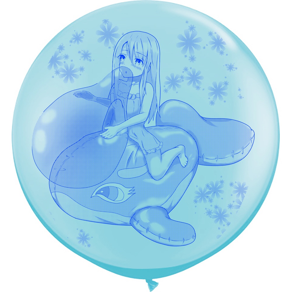 【風船ギフトボックスの印刷】シロナガスクジラのpvcに乗った女の子