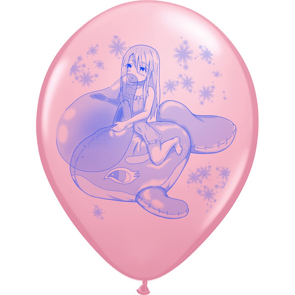 【風船ギフトボックスの印刷】シロナガスクジラのpvcに乗った女の子