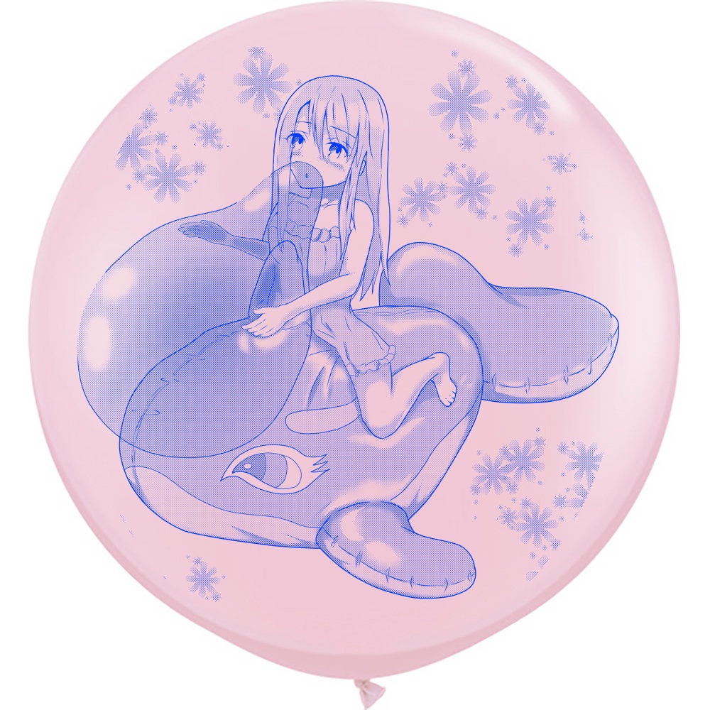 【風船ギフトボックスの印刷】シロナガスクジラのpvcに乗った女の子