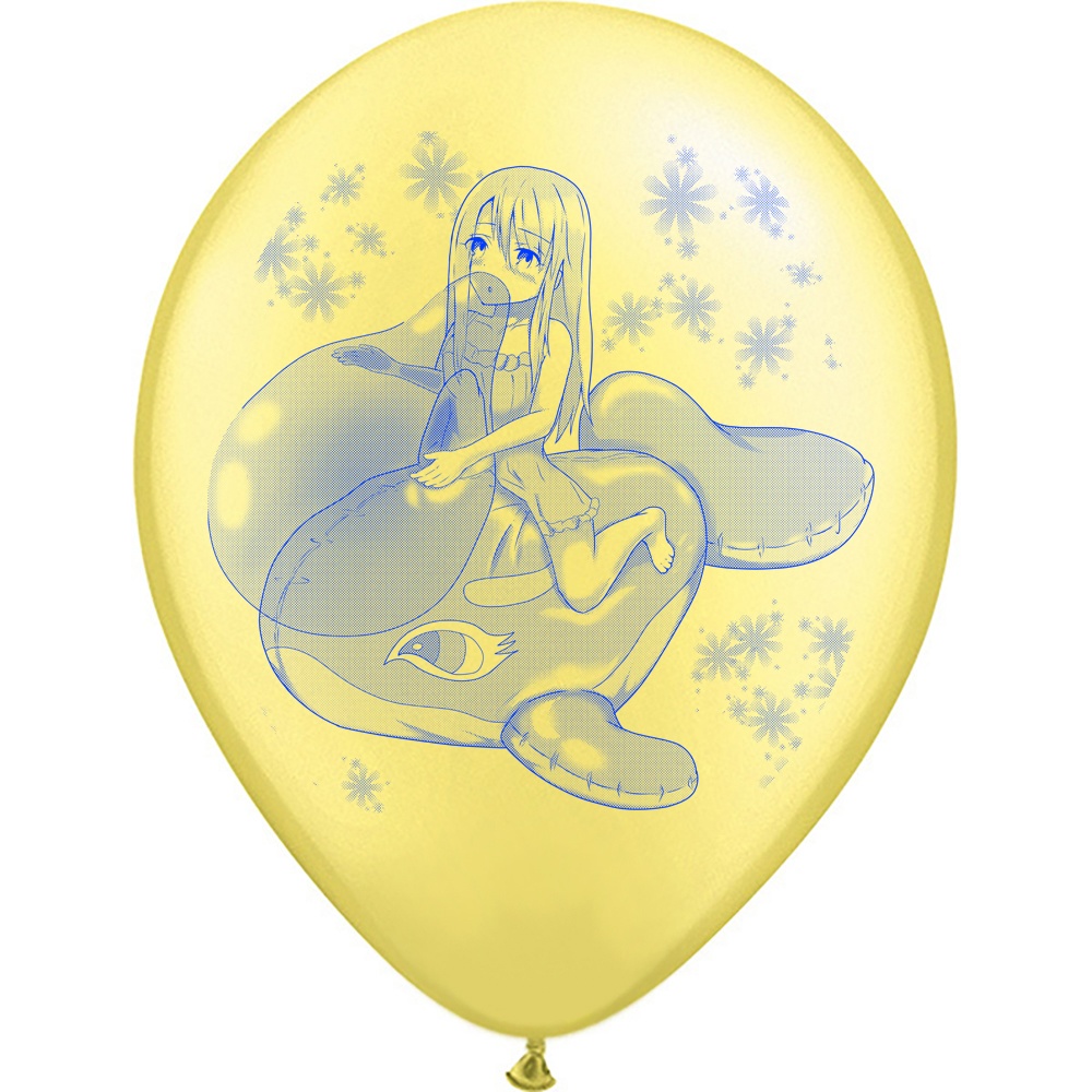 【風船ギフトボックスの印刷】シロナガスクジラのpvcに乗った女の子