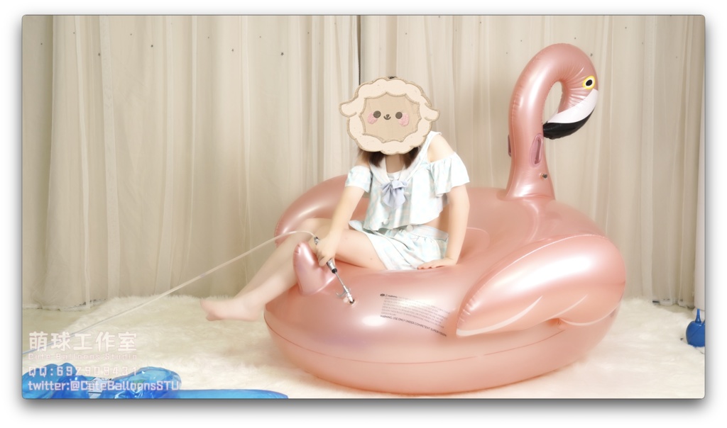 【オーダーメイド動画】猫猫餅水着POPシロナガスクジラpvc&フラミンゴpvc(熱膨張軟化)