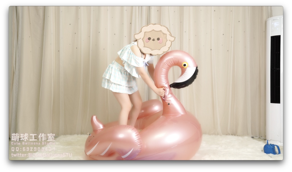 【オーダーメイド動画】猫猫餅水着POPシロナガスクジラpvc&フラミンゴpvc(熱膨張軟化)