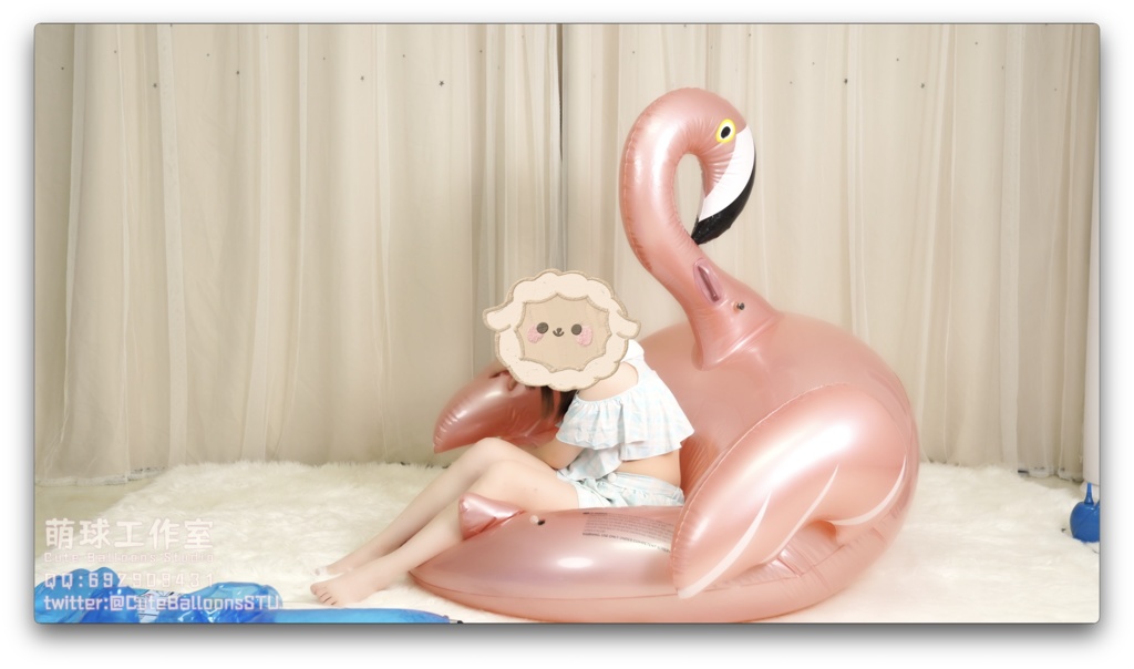 【オーダーメイド動画】猫猫餅水着POPシロナガスクジラpvc&フラミンゴpvc(熱膨張軟化)