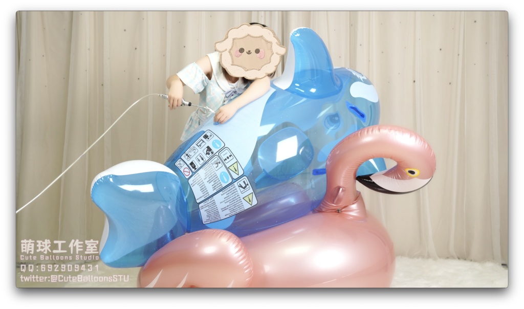 【オーダーメイド動画】猫猫餅水着POPシロナガスクジラpvc&フラミンゴpvc(熱膨張軟化)